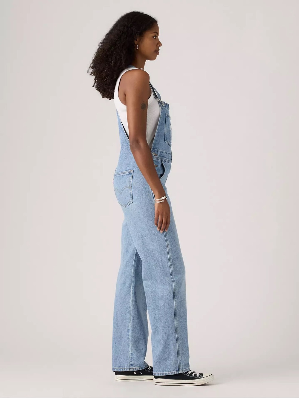 Levis Vintage Straight Denim Overalls Light Wash What A Delight Jean Classic 90s - Picture 3 of 14